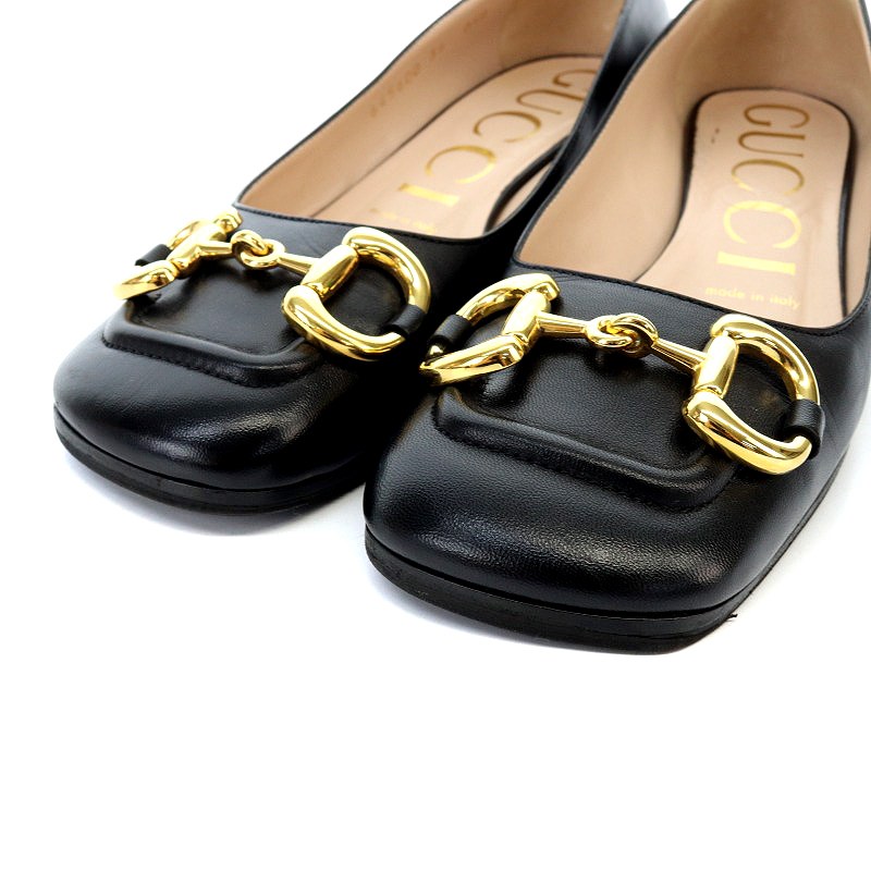 グッチ GUCCI パンプス ホースビット フラット レザー 36 23cm