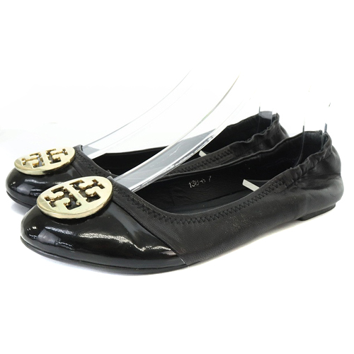 トリーバーチ TORY BURCH エナメル レザー ロゴ バレエシューズ トリーバーチ TORY BURCH エナメル レザー ロゴ バレエシューズ