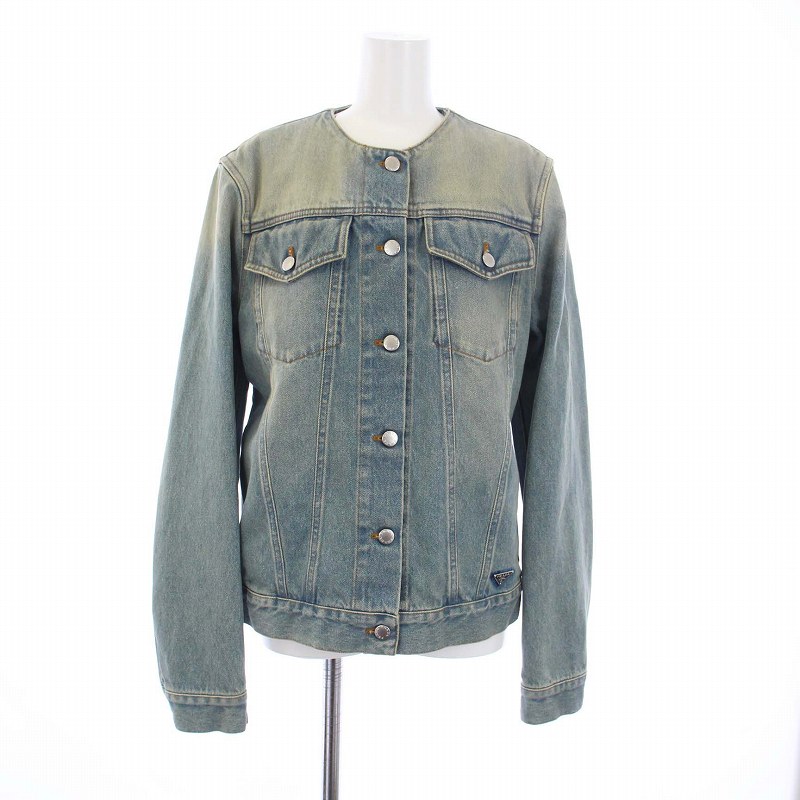 未使用 プラダ 23ss コレクションライン レザージャケット size50 端