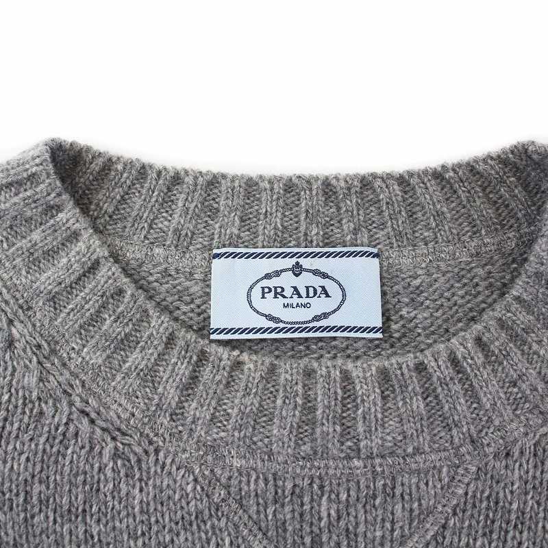 プラダ PRADA ニット クルーネック 半袖 ウール オフホワイト  