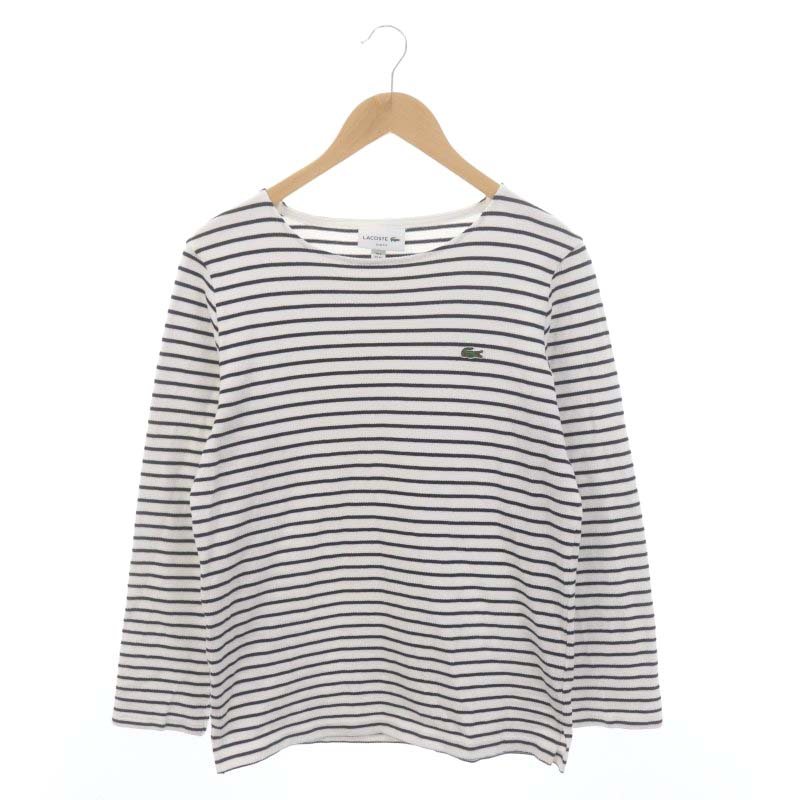 ★☆ラコステ、コットン・ピケ ボーダー・バスクシャツ （長袖）新品タグ付 ラコステ コットンピケ 長袖 Tシャツ ロンT 日本製 ポロシャツ 生地