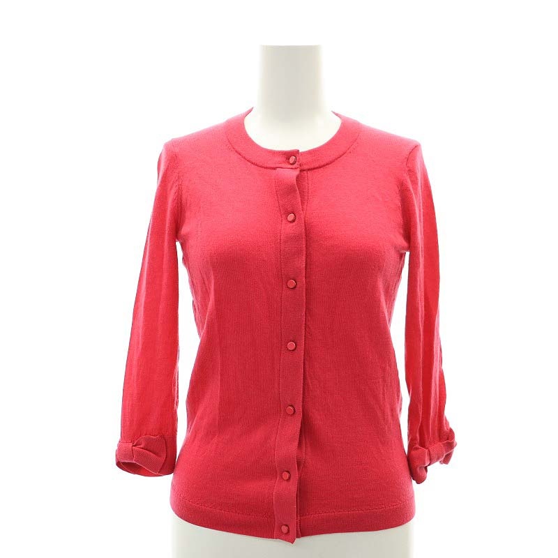 ケイトスペード KATE SPADE カーディガン 袖リボン ウール XS ピンク  