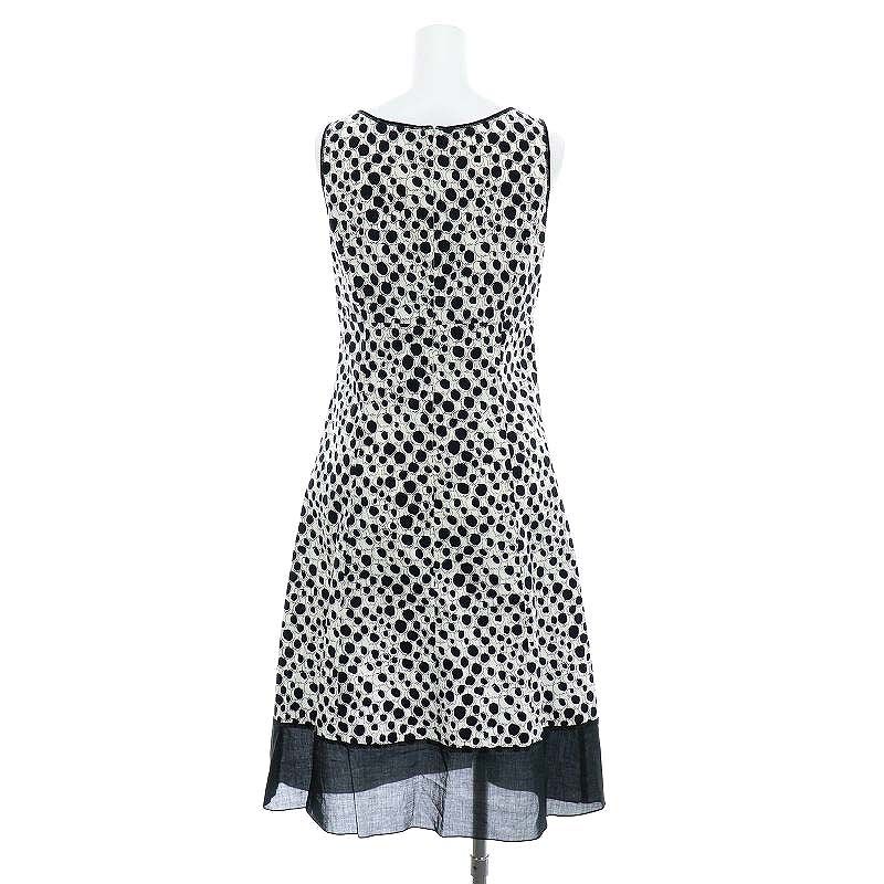 ストラネス STRENESSE プリントノースリーブワンピース ひざ丈 総柄 32  