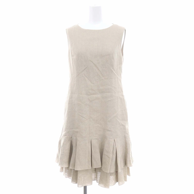 フォクシーリネンワンピース38 ベージュ