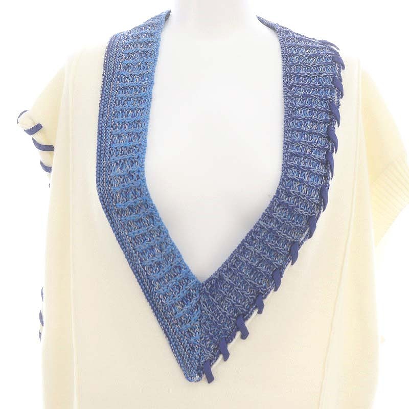 ルシェルブルー Crafted Knit Vest　ベスト　ホワイト ルシェルブルー Crafted Knit Vestベストホワイト