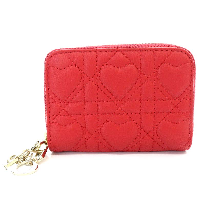 LADY DIOR VOYAGEUR スモール ジップコインケースハート 