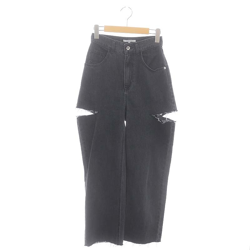 カデュネ CADUNE 23AW サイドスリットデニム パンツ ジーンズ ダメージ 