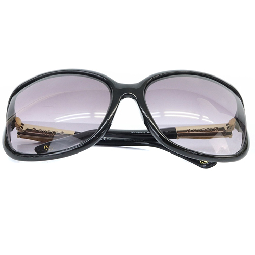 グッチ GUCCI バンブー サングラス 61□16 125 黒 ブラック 茶色
