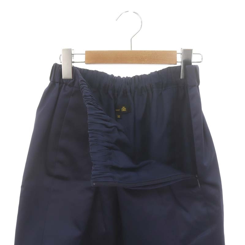 ドゥロワー Drawer ウエストゴム タック ミニスカート タイト サテン  