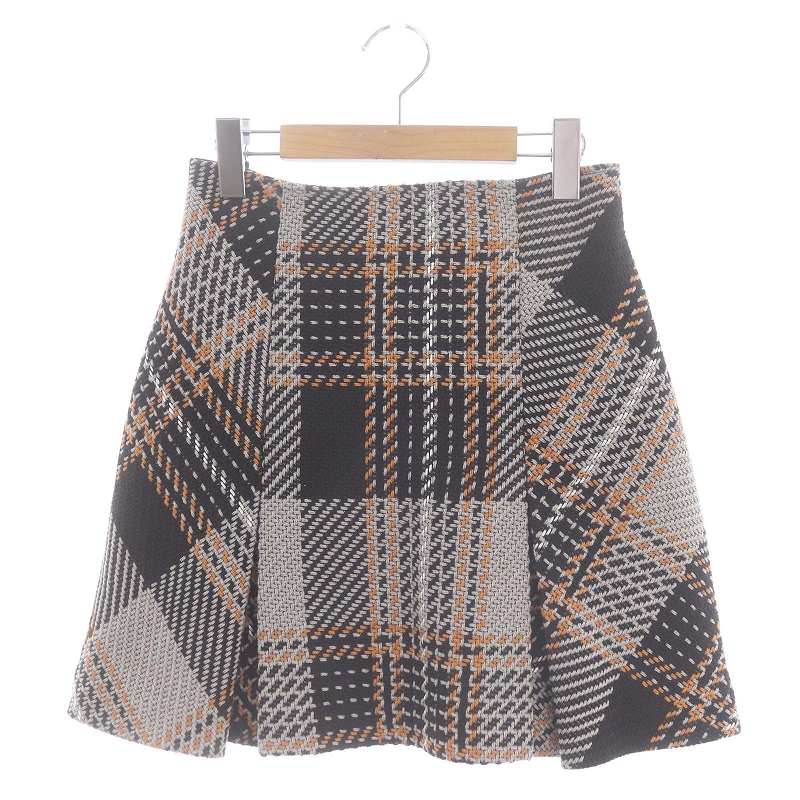 スナイデル SNIDEL 23AW ロービングチェックミニスカート ウール 