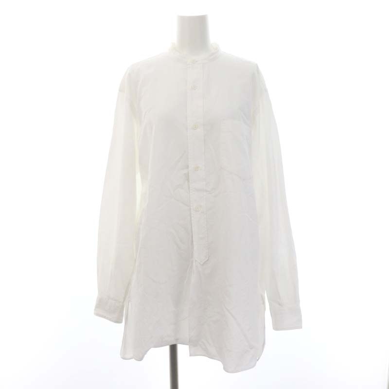 コモリ COMOLI バンドカラーシャツ 長袖 チュニック 白 ホワイト 15F 