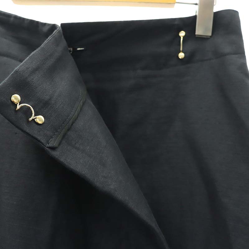 エブール ebure 23SS ビスコースリネン タックフレアスカート マキシ丈 