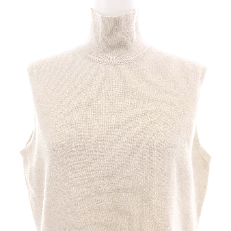 HERMES エルメス ハイネック ノースリーブ ベージュ レディース エルメス HERMES ハイネック ノースリーブニット セーター