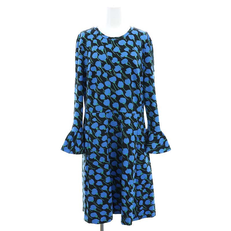 ケイトスペード KATE SPADE ワンピース ひざ丈 ノースリーブ XS 紺