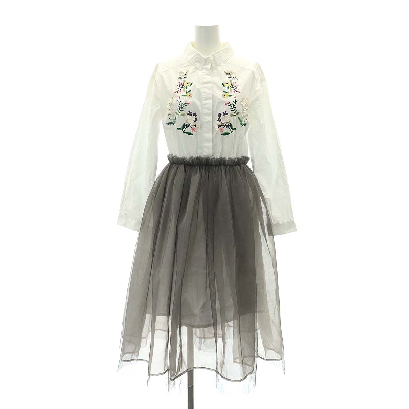 チェスティ Chesty シャツ チュール ドッキングワンピース ロング  