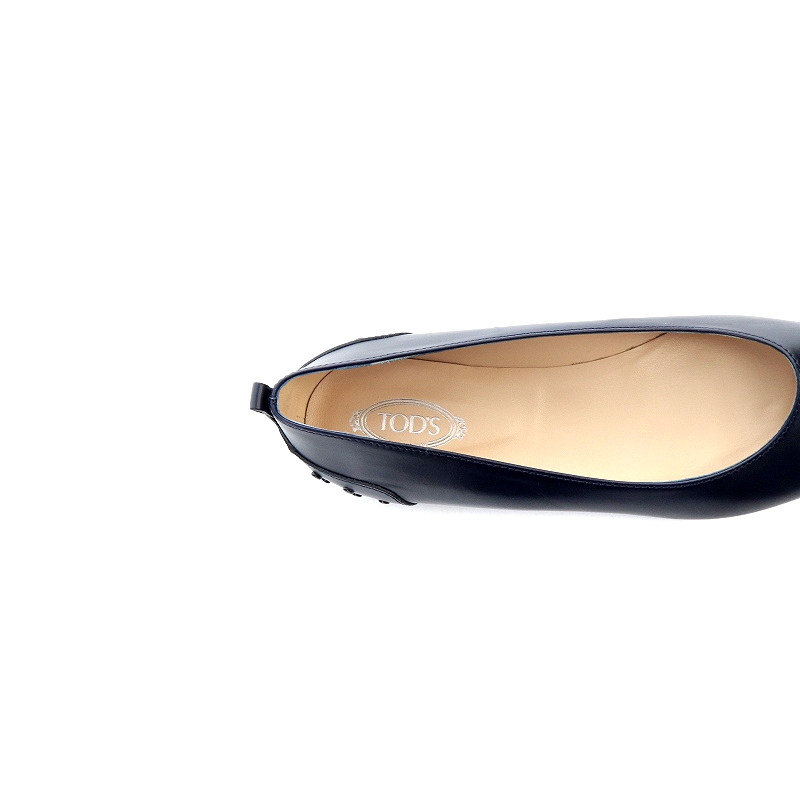 TOD'S フラットシューズ 本革 紺