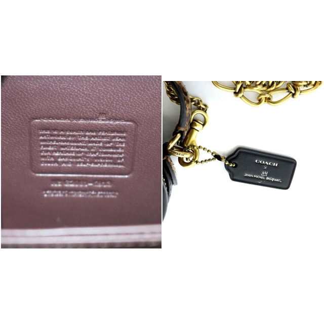 (美品)大人気、コーチ、デンプシー、2wayバッグ、バスキア、コラボ商品、シボ革 コーチ COACH バスキアコラボ レザー 2WAY クロスボディ ハンドバッグ