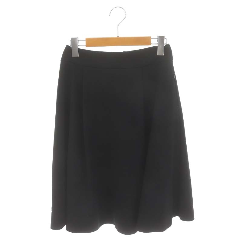 フォクシー シルク スカート ブラック40 Shin様 FOXEY 膝丈フレア