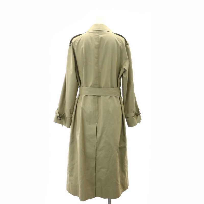 ダックス DAKS チェック トレンチコート ロング 9AB M カーキベージュ