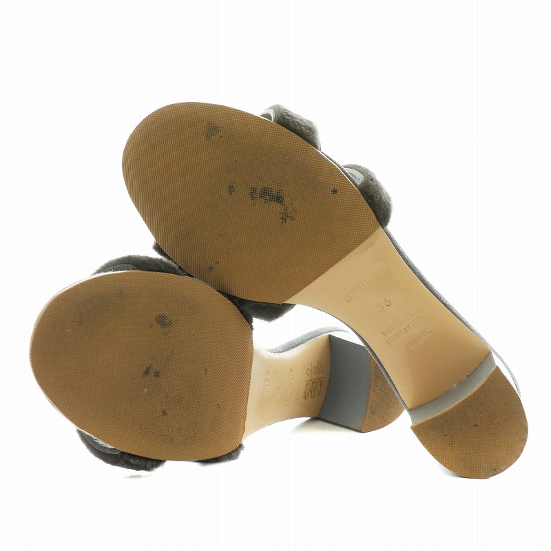 エルメス HERMES オアジス Oasis サンダル チャンキーヒール ミンク  