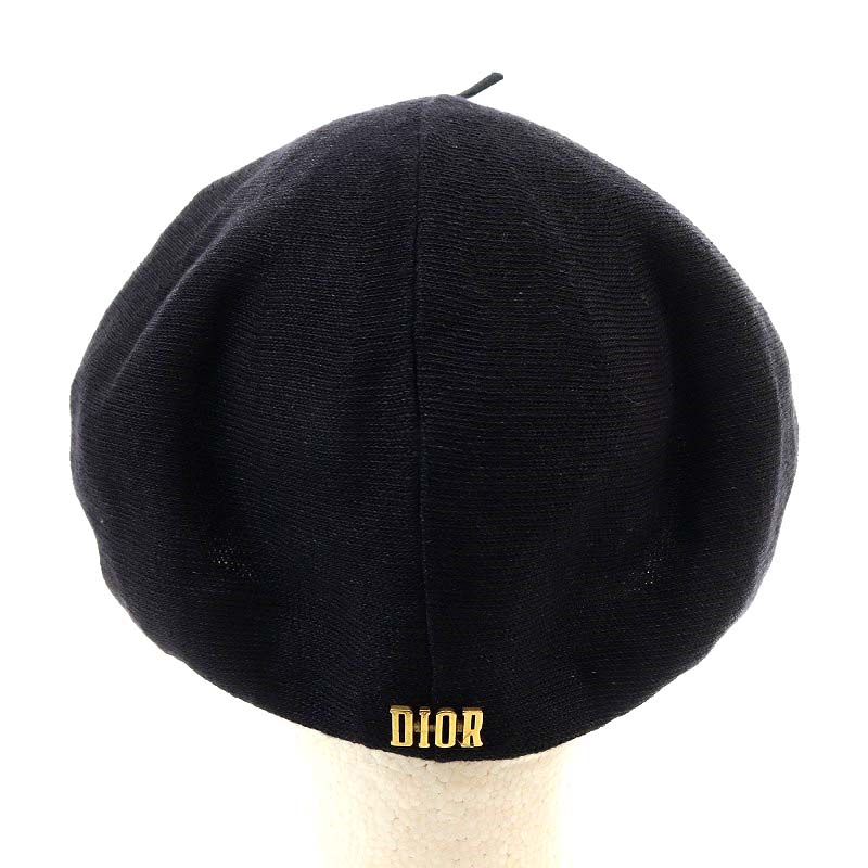 クリスチャンディオール Christian Dior 帽子 ベレー帽 ロゴプレート 