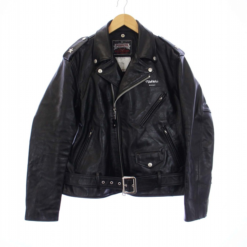 サカイ sacai MADSAKI Schott 22AW Leather Blouson ダブル ライダース