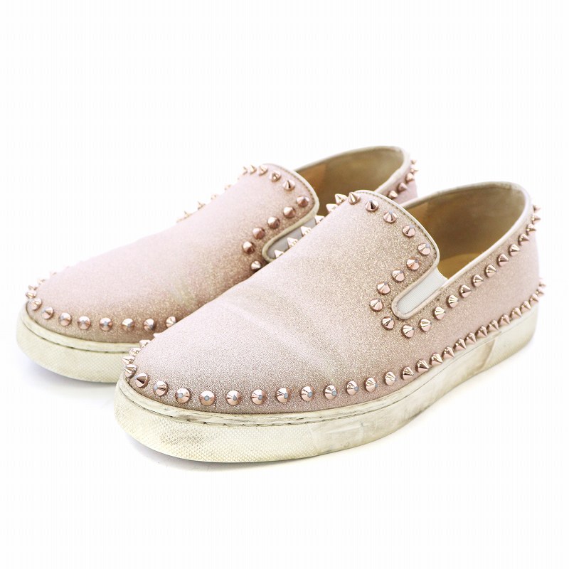 Christian Louboutin スリッポン いとおしい シルバー 39.5