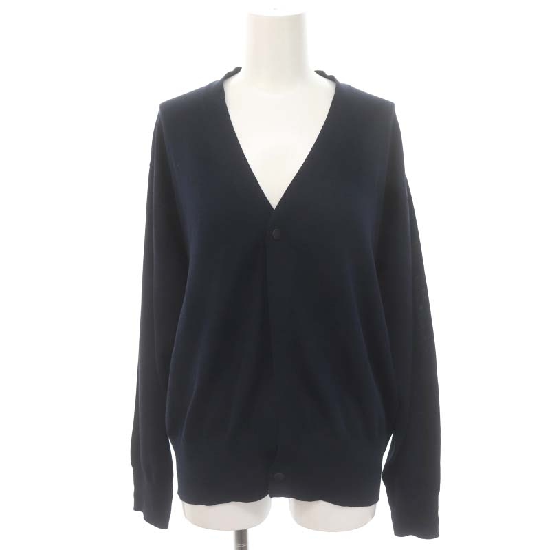 ハイク HYKE コットンVネックカーディガン ニット 長袖 スナップボタン  