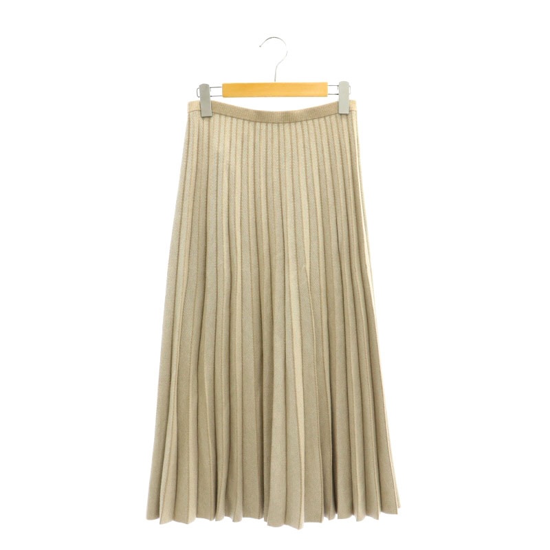 ドゥロワー Drawer 16Gヘリンボーンプリーツニットスカート イージー  