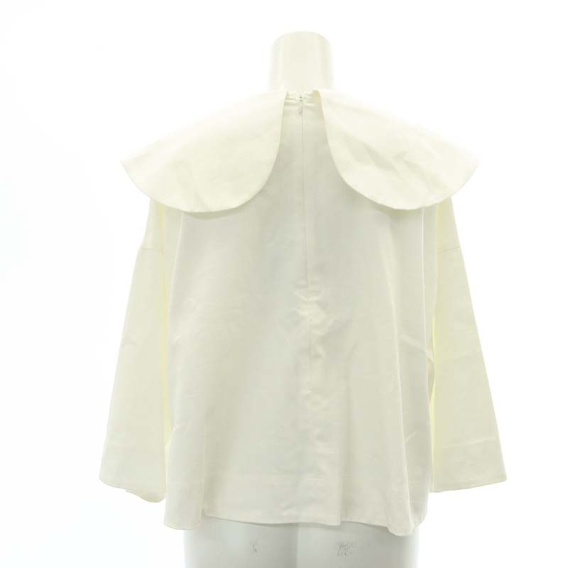 ヨリ yori 23SS デニム風ビッグカラーショートブラウス 七分袖 プル 