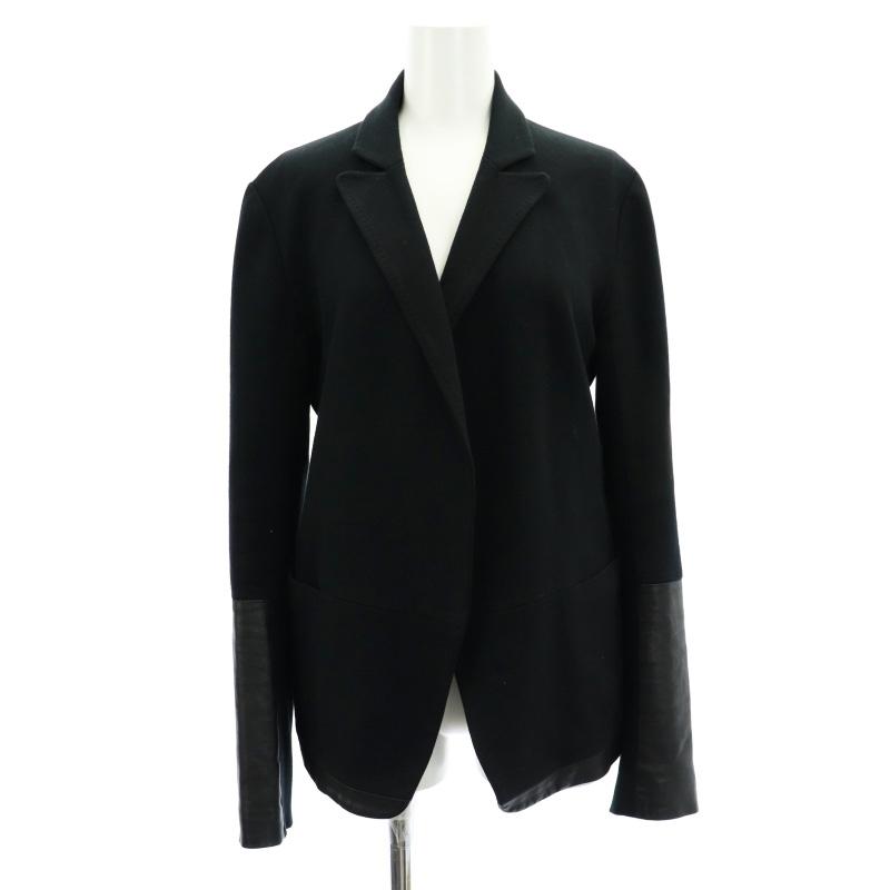 Theory 20SS レザー ノーカラー ジャケット S ブラック 頼みこみ