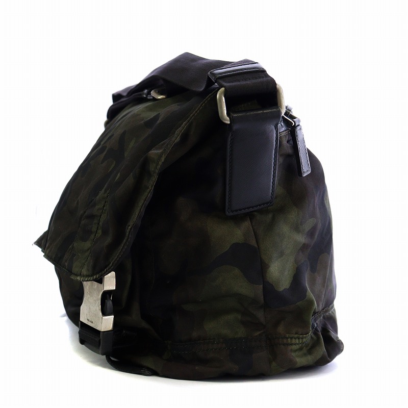 プラダスポーツ ショルダー メッセンジャーバッグ ナイロン フラップ カーキ プラダスポーツ ショルダー メッセンジャーバッグ ナイロン フラップ