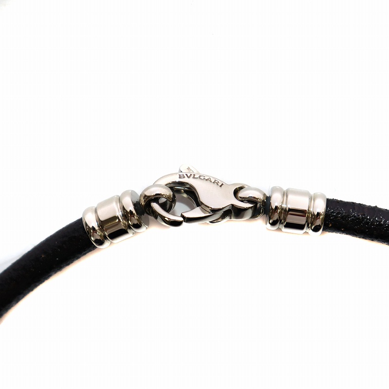 BVLGARI チョーカー ブラック レザー シルバー金具