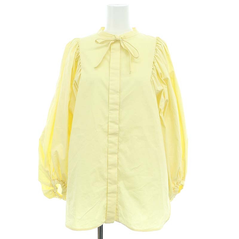 ヨリ yori リボンパフスリーブブラウス シャツ プルオーバー 長袖 F  