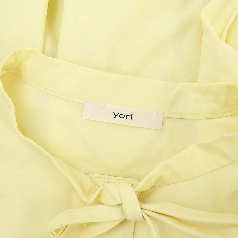 ヨリ yori リボンパフスリーブブラウス シャツ プルオーバー 長袖 F 