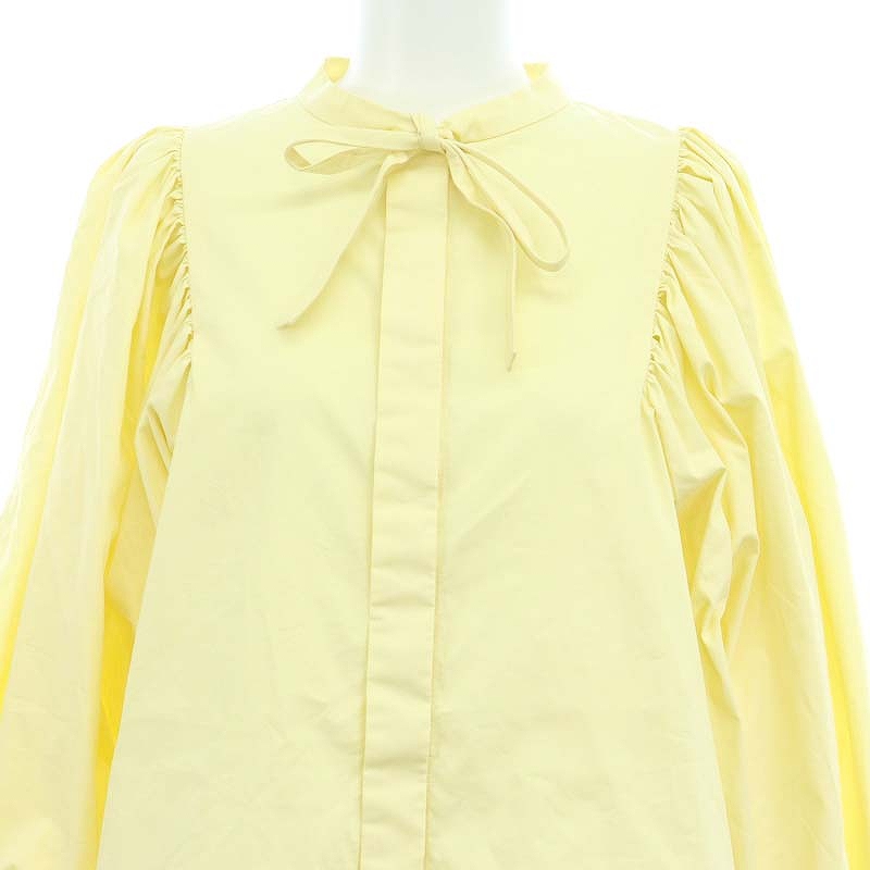 ヨリ yori リボンパフスリーブブラウス シャツ プルオーバー 長袖 F 