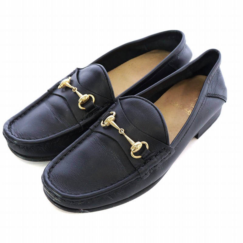 CAMINANDO 黒いレザー ローファー 金具付き CAMINANDO 黒いレザー ローファー 金具付き