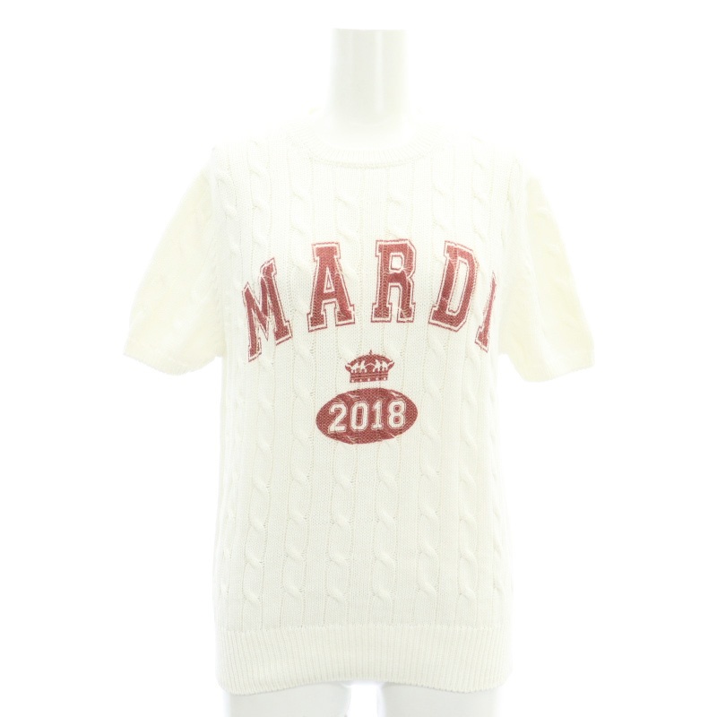 未使用品 マルディメクルディ MARDI MERCREDI CABLE KNIT HALF SLEEVE 