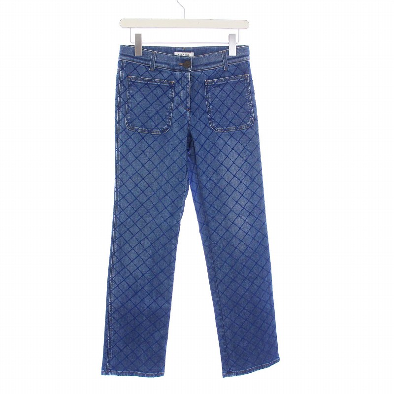 シャネル CHANEL マトラッセキルティング デニムパンツ ジーンズ 36 S CHANEL キルティングデニムパンツ