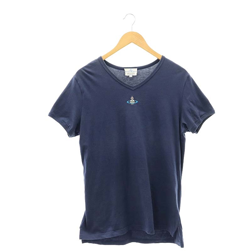 Vivienne Westwood ビビアン 紺色 ロゴ刺繍Tシャツ ヴィヴィアン