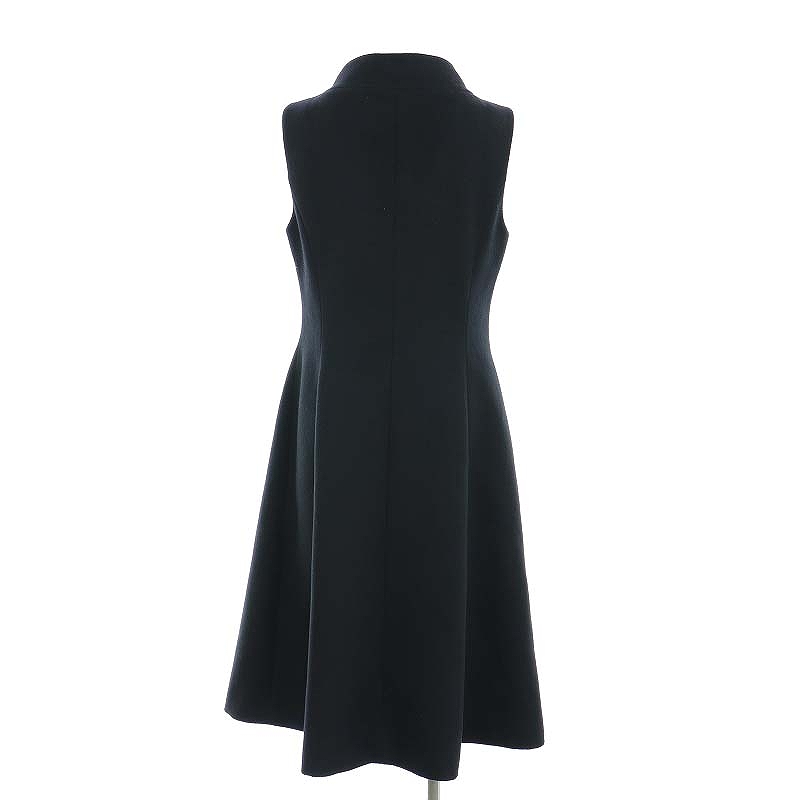 フォクシーニューヨーク ロングジレ ノースリーブワンピースダブルジップ黒