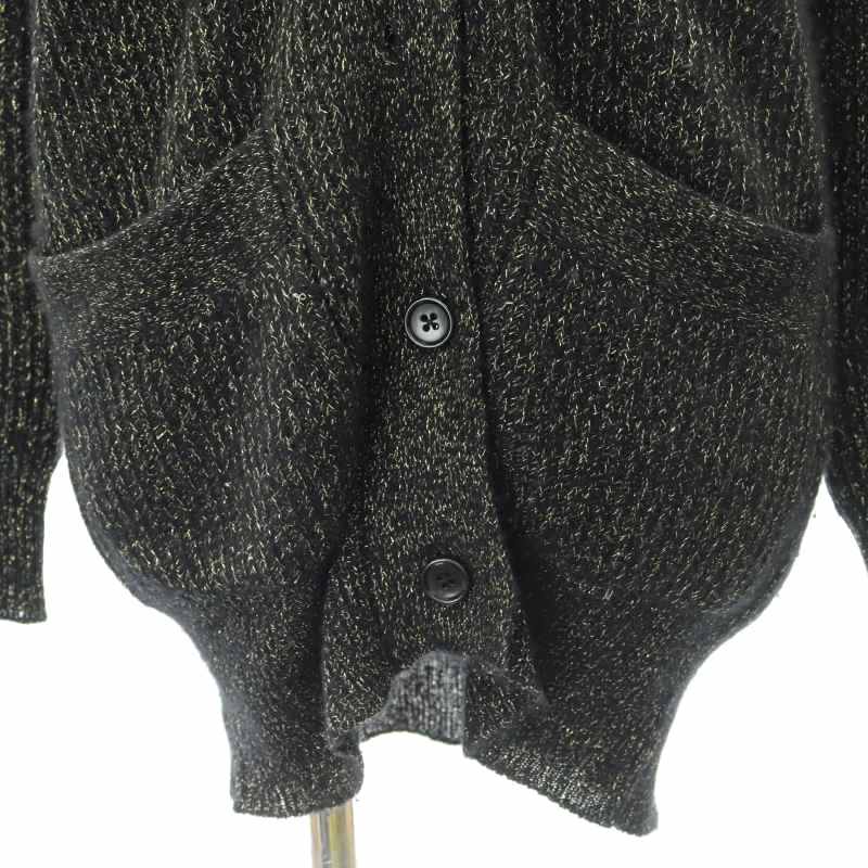 デミリー DEMYLEE カシミヤ ラメ入りロングカーディガン ニット 長袖 V  