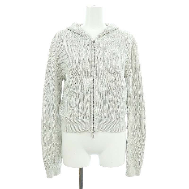 フォクシー FOXEY HOODIE FAN ニットパーカー 長袖 フード シルク混 38 
