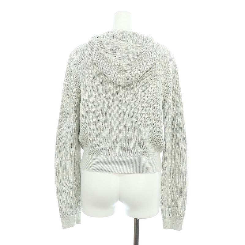 フォクシー FOXEY HOODIE FAN ニットパーカー 長袖 フード シルク混 38 