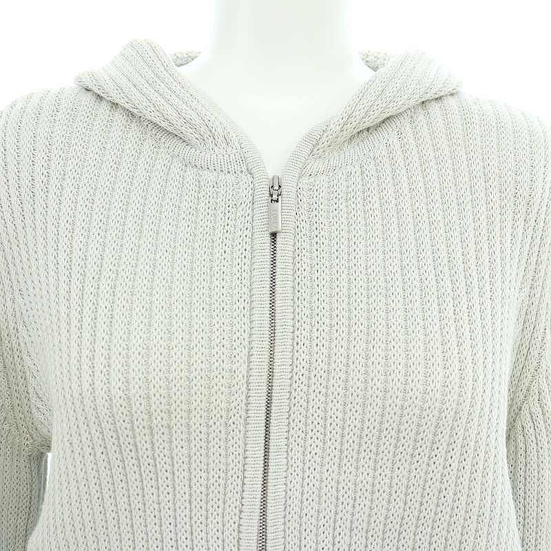 フォクシー FOXEY HOODIE FAN ニットパーカー 長袖 フード シルク混 38 