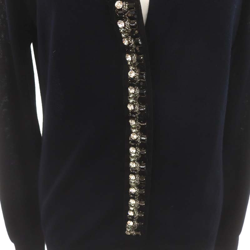 PRADA ★ Vネック ビジューカーディガン プラダ PRADA ビジュー カーディガン ニット 長袖 Vネック 42