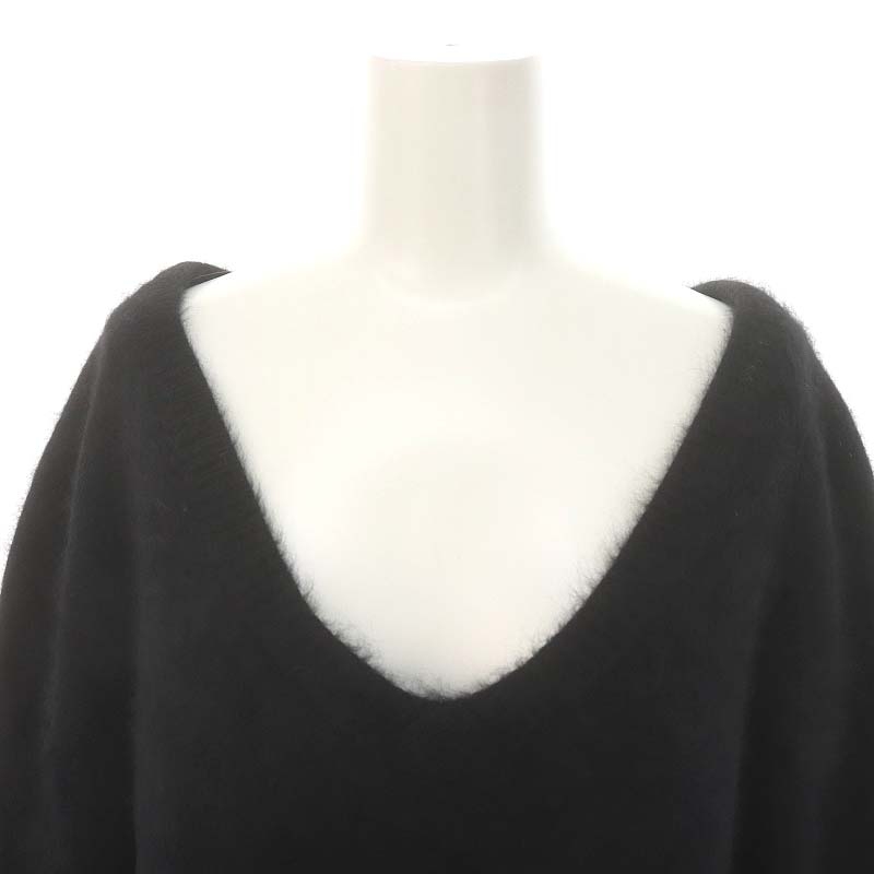 ドゥーズィエムクラス】 シャギーニットvネックプルオーバー ブラック