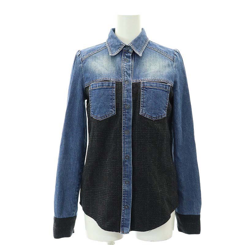 シーバイクロエ SEE BY CHLOE 切替 チェック デニム シャツ 長袖 