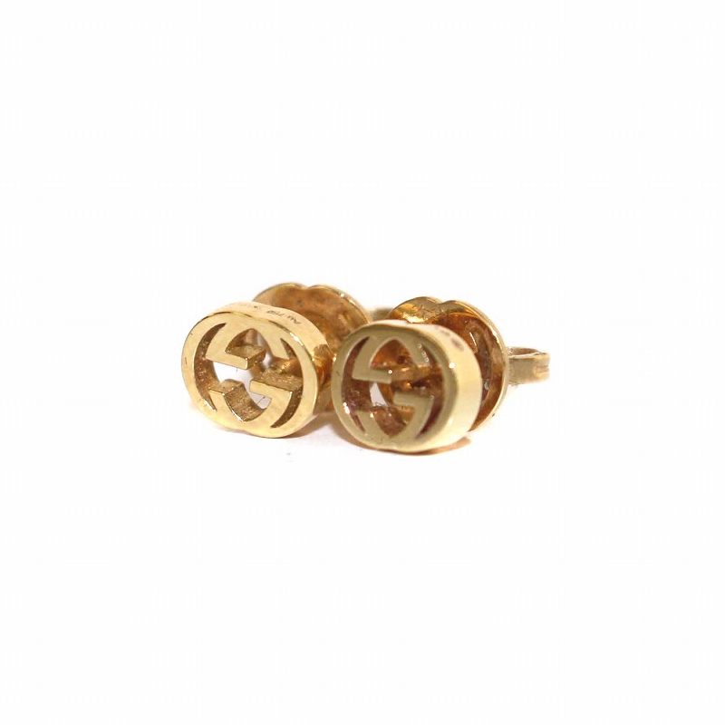 グッチ GUCCI ピアス 両耳用 Au750 K18 GGロゴ イエローゴールド /YI2 