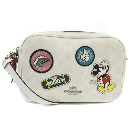 コーチ COACH Disney ミッキー シグネチャー ショルダーバッグ ロゴ 白  